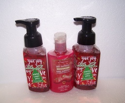 Bath &amp; Body Works Winter Candy Apple Gentle Foaming Hand Soap Wash Set 3 Piece - £19.65 GBP