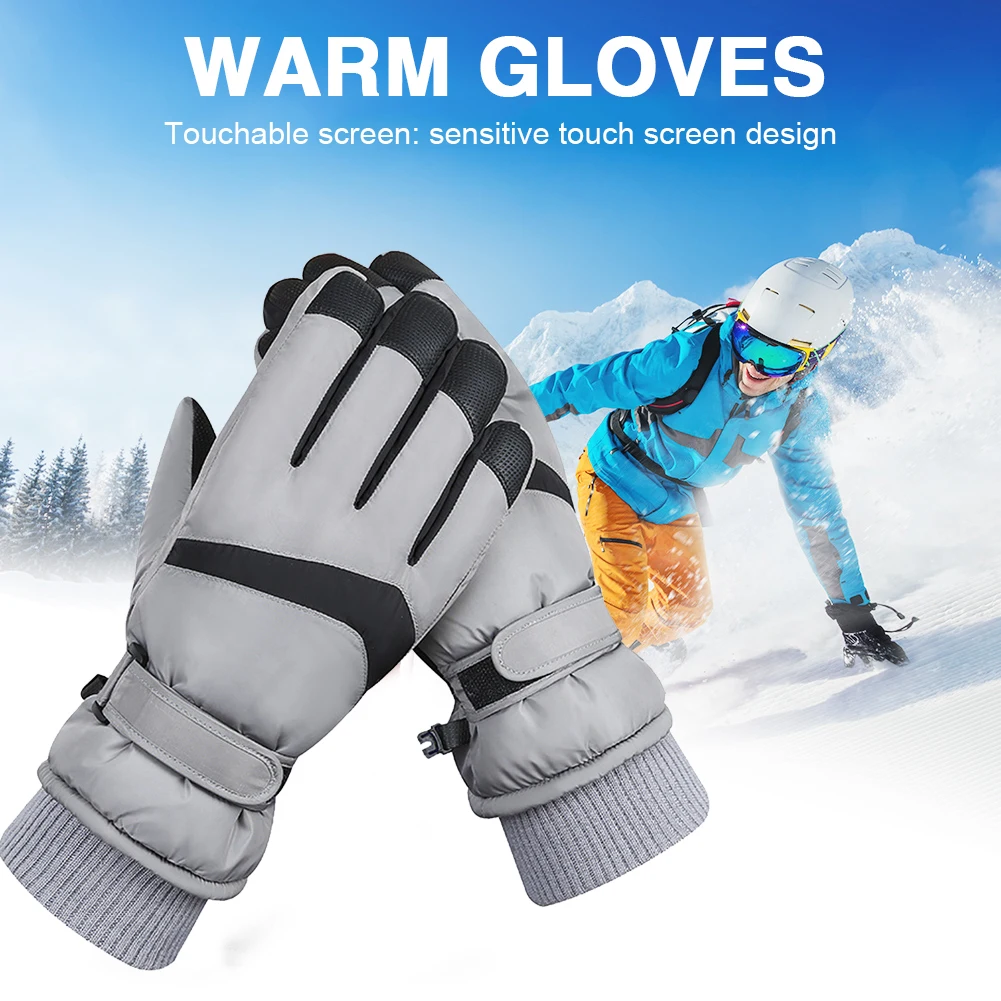 Waterproof Motorcycle Riding Gloves Touch Screen Fleece Windproof Snow Gloves - £12.89 GBP+