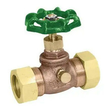 1/2&quot; BRASS COMPRESSION STOP &amp; WASTE VALVE - $9.80