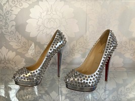 Christian Louboutin Metallic Patent Alti Spikes 160 Pumps – Silver – Siz... - $772.20