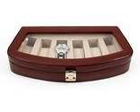 Bey-Berk  Watch Box Genuine leather Brown 6 Watch Case Glass Top - £87.88 GBP