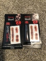 2X Halloween Vampire Blood Includes 3 Life-like Tattoos - Zombies Cospla... - $10.67