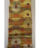 Luxury Japanese Kimono Fabric Silk Sash Belt, Coffered Ceiling and Chrys... - $2,033.68 MXN