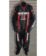 SUZUKI GSXR BLACK/RED  MOTORCYCLE RACING 1&amp;2-PIECES LEATHER SUIT WITH CE... - $229.00