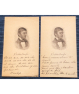 Vtg Essayist Poet RALPH WALDO EMERSON Head Engraving Pair Portrait Photo... - £128.10 GBP