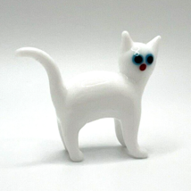 New Colors!! Murano Glass, Handcrafted Unique Lovely White as Snow Cat Figurine - £17.56 GBP