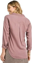 New Womens NWT S Mauve Pink PrAna Top Silky Soft Modal LS Button Logo Up... - £113.42 GBP