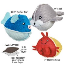 Aquadudes Dog Toy Ocean Friends Choose Creature or Set of Pufferfish Seal &amp; Crab - £10.08 GBP+