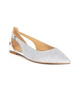 New Michael Kors Women&#39;s Emily Flex Glitter Fabric Flats Silver 7.5 - $118.79