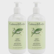 Crabtree &amp; Evelyn Scented Body Lotion Lily Jumbo 16.9 oz ea Pump Bottle Lof Of 2 - £27.97 GBP