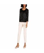 MSRP $94 Alfani Womens Jacket Small Textured Novelty Button Front Black ... - $340.00 MXN
