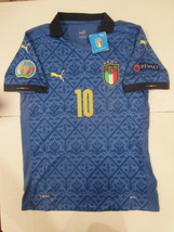 Lorenzo Insigne Italy 20/21 Euro Match Slim Blue Home Soccer Jersey 2020-2021 - £86.91 GBP