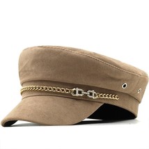 Women Girl chain Beret French Artist Warm Winter  Hat Cap Vintage Plain Beret Ha - £21.79 GBP