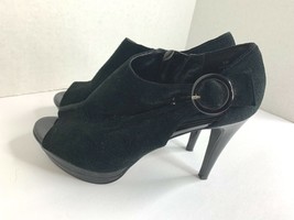 Boston Proper Womens 8.5 M Black Peep Toe Whimsigoth Romantic Pump Heels... - $24.74