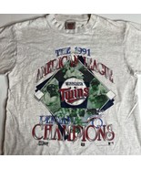 Minnesota Twins 1991 American League champion shirt Men Sz L Single Stit... - £18.16 GBP