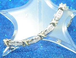 3/4ct Diamond 7.25inch Bracelet REAL Solid 10k Two-Tone Yellow White Gol... - £1,156.34 GBP