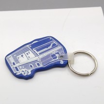 Vintage Soft Plastic RV Keychain Fob, Webster City Iowa, Blue and White Camper - £25.52 GBP