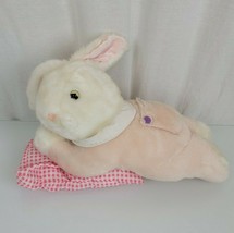 Goffa Stuffed Plush Easter Bunny Rabbit Pink Lying Laying Pillow Sleepy - £63.30 GBP