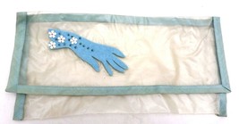 Vintage Glove Case Clear Frosted Plastic Embellished with Felt Glove1950s - $22.79