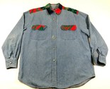 Vintage Cambridge Dry Goods Button Down Shirt Womens 10 Denim Blue Aztec - $18.49