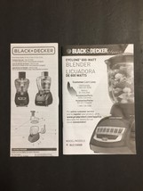 Black & Decker Cyclone 600-Watt Blender Instruction Manual ONLY - $3.88