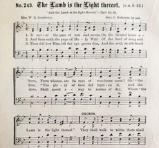 1883 Gospel Hymn Lamb Is The Light Sheet Music Victorian Religious ADBN1jjj - £11.34 GBP