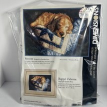 Dimensions Stamped Cross Stitch SNOOZE 3220 Sleeping Dog 14x10&quot; READ - £12.65 GBP