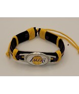 Los Angeles Lakers Mens Womens Black Leather Bracelet Football -Free Shi... - $7.21