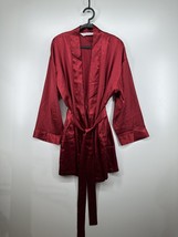 Victoria’s Secret Vintage Ruby Red Robe Lace Back large open Sleeve silky finish - £23.43 GBP