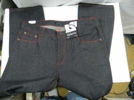 Women&#39;s Jeanetix Jeans Size 38 Raw Black Red Stitching - £13.42 GBP