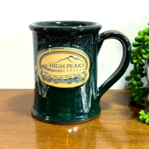 High Peaks Resort Deneen Pottery Coffee Mug Lake Placid New York Green - £30.65 GBP