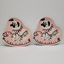 Wondershop Pug Dog and Lights 2 Pink Melamine Christmas Plates by Target - $253.13 MXN