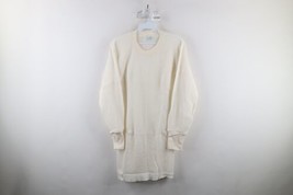 Vintage 70s Streetwear Mens XL Thermal Waffle Knit Long Sleeve T-Shirt White USA - £38.68 GBP