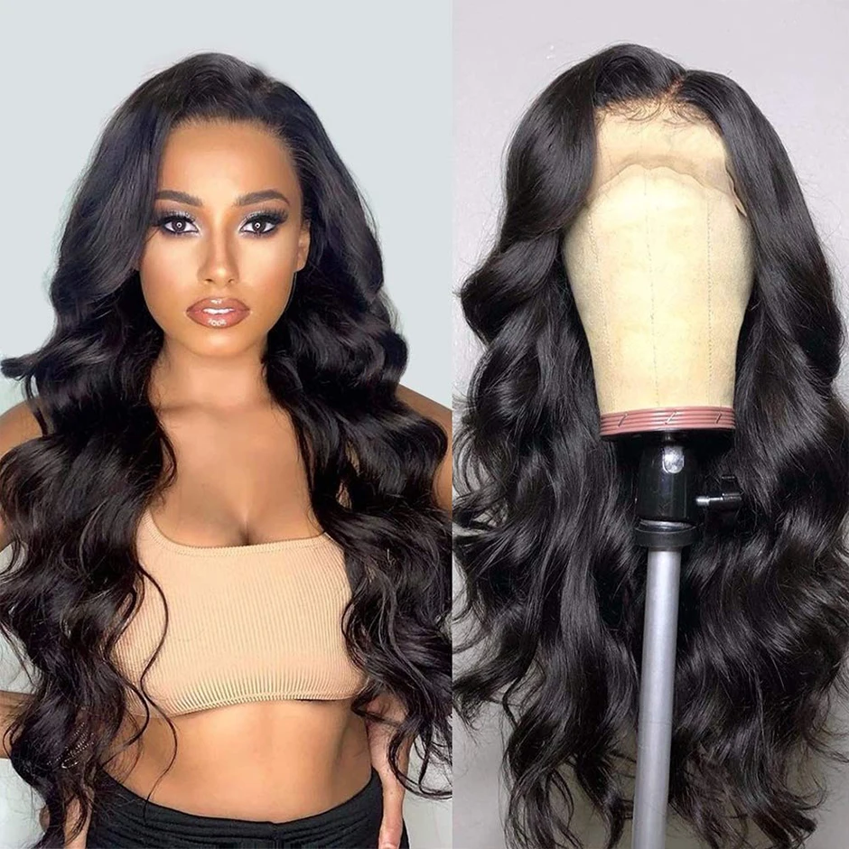 30 32 Inch Body Wave HD Transparent Lace Front Wigs 13X6 250% Remy Brazi... - $128.27+