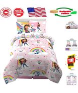Official Gabby&#39;s Dollhouse Twin Bedding Set - Reversible Comforter &amp; Sheets - $2,949.40 MXN