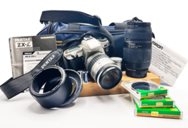 Complete Pentax ZX-L 35mm SLR Film Camera + Accessories Kit - $189.58