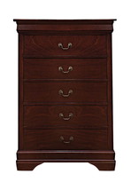 Louis Philippe Red Brown Five-Drawer Chest - £698.62 GBP