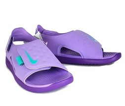 Nike sunray adjust 5 girls youth outddor sandals atomic violet hyper grape - £16.04 GBP