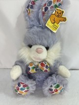 Goffa Purple Rabbit Plush Jellybean Bowtie with Tag 16 in Vintage 80s Easter - £18.51 GBP