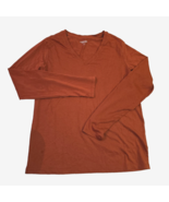 Lands End Woman&#39;s Relaxed Fit Size Small Brown V-Neck Long Sleeve - $18.84 CAD