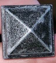 Pyramid Mission Square Knob Drawer Pull Pewter?  Metal 1x1 Inch Patina - $1.99