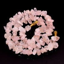 Natural Rose Quartz Gemstone Uncut Smooth Beads Necklace 5-11 mm 14&quot; UB-7930 - £8.57 GBP