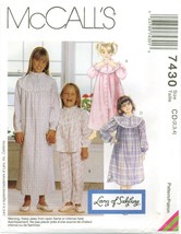 McCalls 7430 Girls Pajamas Robes Nightgown Lanz of Salzburg Pattern UNCUT FF - £7.82 GBP