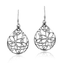 Ethereal Butterfly Garden Teardrops Sterling Silver Dangle Earrings - £12.53 GBP