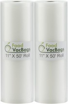 2 Rolls 11&quot; By 50&quot; Embossed Commercial Grade Foodvacbags Make Your Own Size For - £24.77 GBP