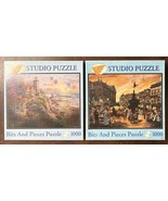 2x Lot: Bits &amp; Pieces 1000 Pc Puzzles: Charming Tranquility &amp; Piccadilly... - $318.31 MXN