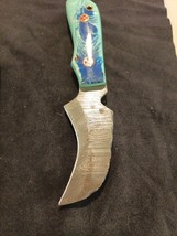 Damascus Fixed Blade With Leather Sheath  3.2 Inch Blade - $454.54 MXN
