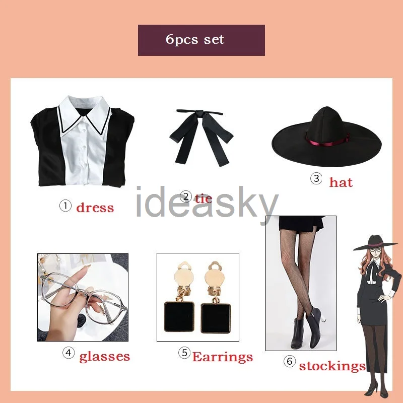 Spy X Family cosplay Sylvia Sherwood  Costume Anime Fullmetal Lady Hat Glasses E - £60.28 GBP