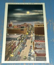 Night View of Granby Street Norfolk Virginia Linen Postcard w/Moon - $4.95