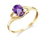 Galaxy Gold GG 14K Solid Yellow Gold Natural Amethyst Oval Ring for Wome... - $637.06
